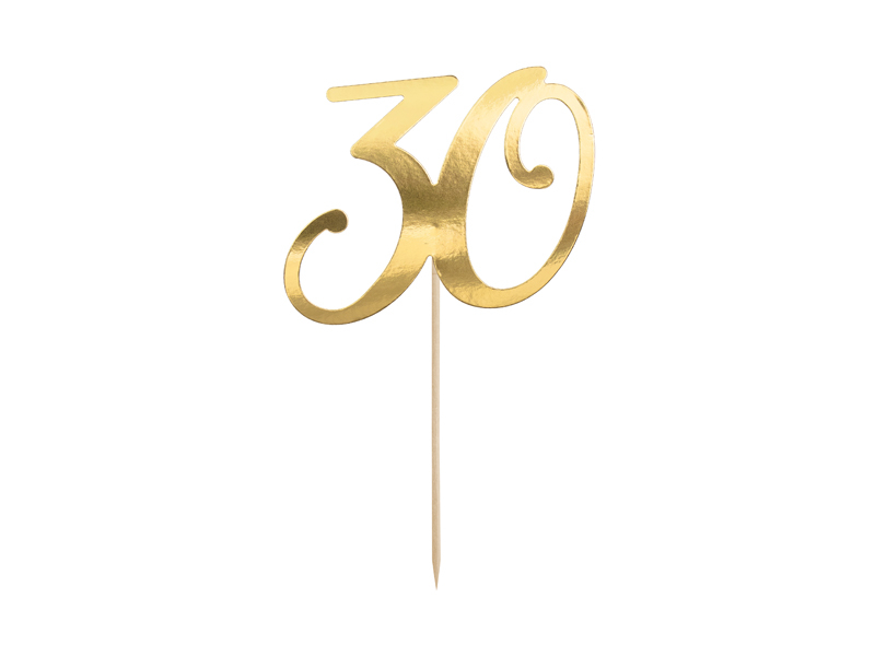 Topper tarta 30 años oro para cumpleaños • Mi Fiesta de Papel