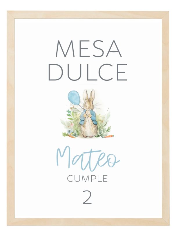 Cartel Peter Rabbit azul • Mi Fiesta de Papel
